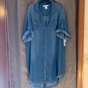 Distressed jean dress